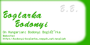 boglarka bodonyi business card